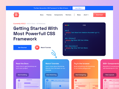 Bootstrap Home Screen Redesign clean code coding css design html landingpage programming saas saas landing saas landing page website website ui wireframe