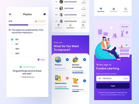 Fundoo Learning Gamification Quiz App by Irfan Khan on Dribbble