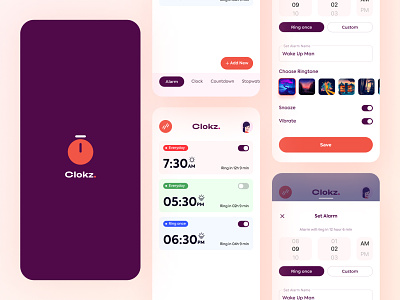 ⏰ Clokz All In One App to Manage Time alarm checklist crypto ios minimal mobile nft smartwatch time ui ux