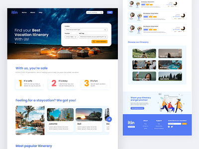 Itin: Your Digitalized Itinerary Planner blue blue white booking bright ui desktop desktop ui hotel itinerary minimalist staycation travel user interface webapp website white yellow