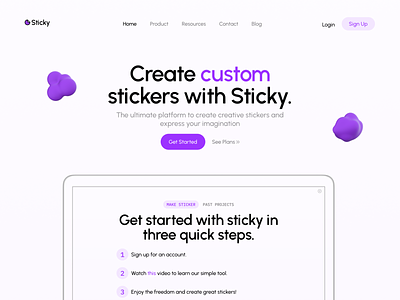 The Sticky Project 3d branding design graphic design illustration logo typography ui ux vector web