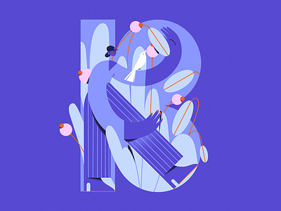 Breath 36daysoftype breath character character design design flat colors flat illustration forest illustration letter b nature nature lover peace woman