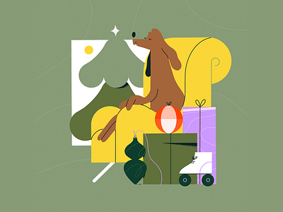 Good boy animal character christmas cozy design digitalart dog doggo flat illustration flatcolors goodboy holiday holidaymood home illustration