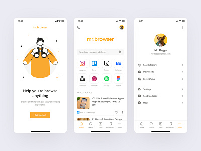 Mr. Browser - Browser Mobile App browser clean ui design mobile mobile app mobile design onboarding popular shot setting ui ui design uiux ux vpn