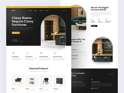 FRNTR - Furniture Store Landing Page clean collection design furniture furniture store interior landing page living room luxury online stores product property rooms ui ux web design website
