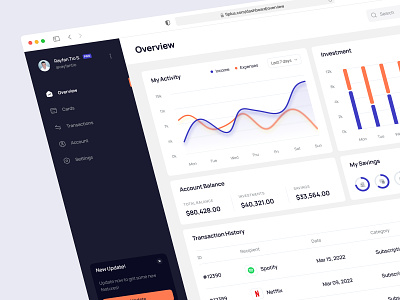 Fiplus - Finance Dashboard bank banking clean dashboard digital bank finance finance dashboard fintech investment management money saas stocks transfer ui ux wallet