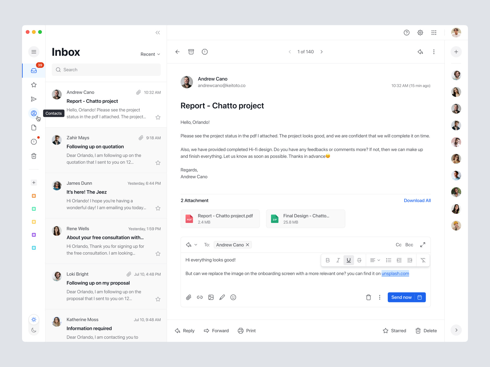 Flowmail Email Client App by Rayfan Tio Saputro for Keitoto on Dribbble