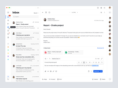 Flowmail - Email Client App app chat clean component dashboard desktop email email client inbox management messenger project social media task ui web app