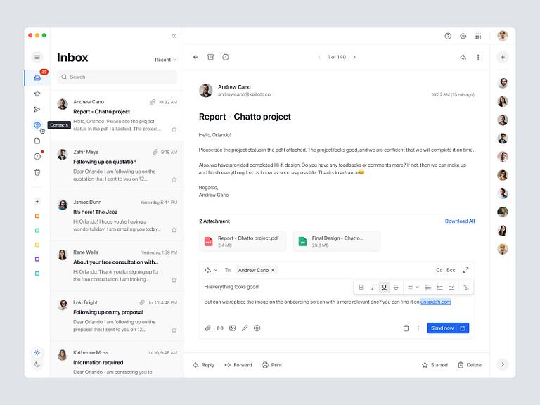 Flowmail - Email Client App by Rayfan Tio Saputro for Keitoto on Dribbble