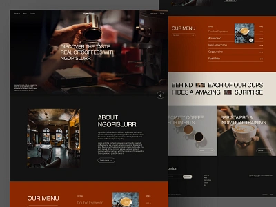 Ngopislurr - Coffee Shop Landing Page cafe coffee drink fnb food landing page minimalist restaurant ui ux web design website