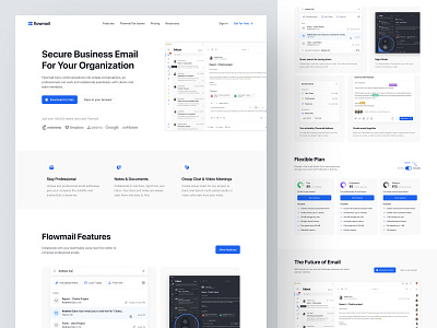 Flowmail - Email Client Landing Page clean email client hero inbox landing page management project task ui ux web app web design website