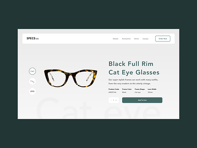 Landing Page branding design eyewear landing page sketch spectacles ui ux web design