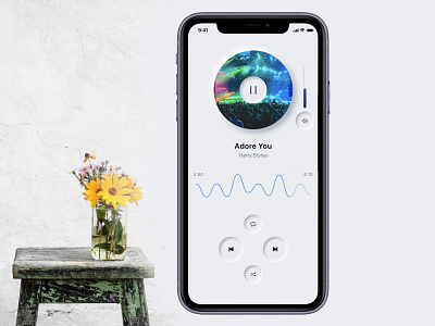 skeuomorphic Music player design experience design mobile app music player skeumorph skeumorphism trend ui ux