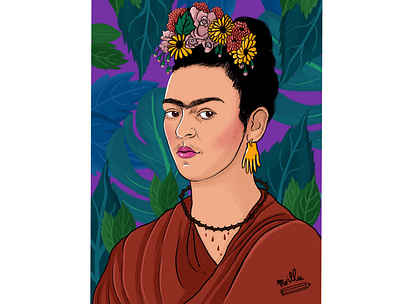Frida Khalo digital art digital portrait frida kahlo fridakahlo illustration illustrator portrait portrait art portraits poster