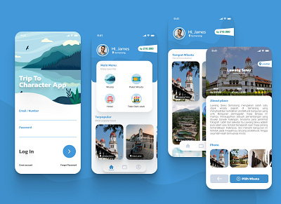 TripToCharacter APP UI app app design branding character design mobile mobile ui startup to travel trip