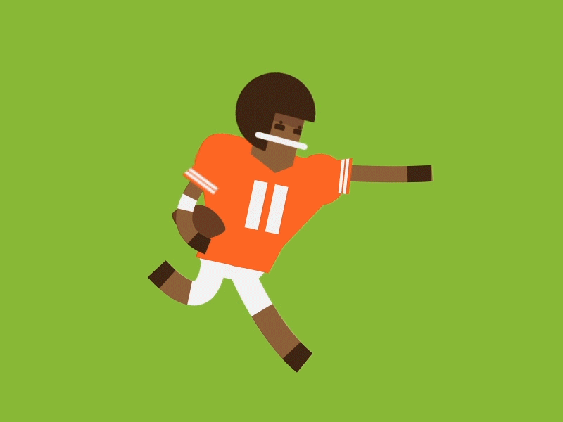 He could go all the way! american animation flat football illustration run sports vector