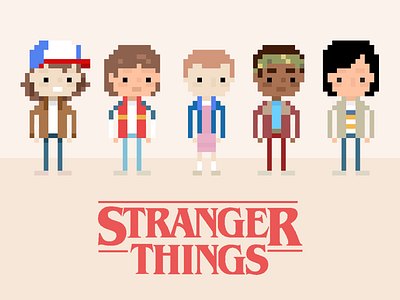 Stranger Things Pixel Art art illustration pixel pixel art sci fi scifi stranger things