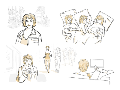 Sketches for a storyboard