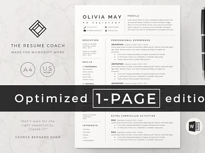 Resume Template / CV | Professional Template | Update 2021 cover letter template cv job resume cv resume template word template