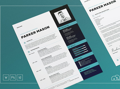 Resume/CV - Parker coverletter creative design illustration professional resume resume resume template