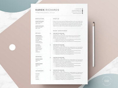 One Page Resume Template | Update Your Resume coverletter creative design design professional resume resume resume template