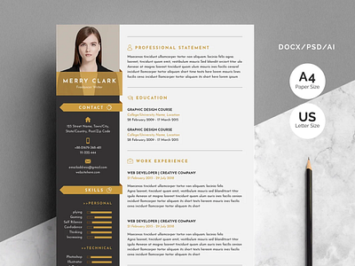 Modern Resume Template 3 Pages | Update 2022 coverletter creative design illustration logo professional resume resume resume template