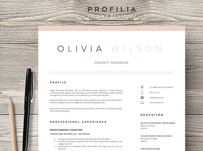Word Resume & Cover letter Template coverletter creative design illustration professional resume resume resume template
