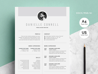 Creative Resume | CV Design coverletter creative design illustration professional resume resume resume template