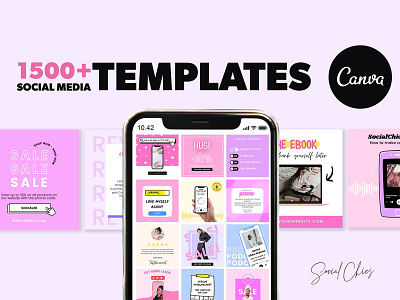 1500+ Canva Ultimate Social Kit course template quotes for instagram sale viral instagram