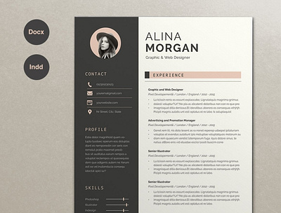 Resume Alina | Professional Resume Template coverletter creative design professional resume resume resume template