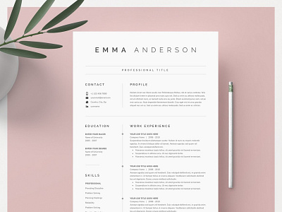 Word Resume & Cover Letter | Download Now coverletter cv template design professional resume resume resume template