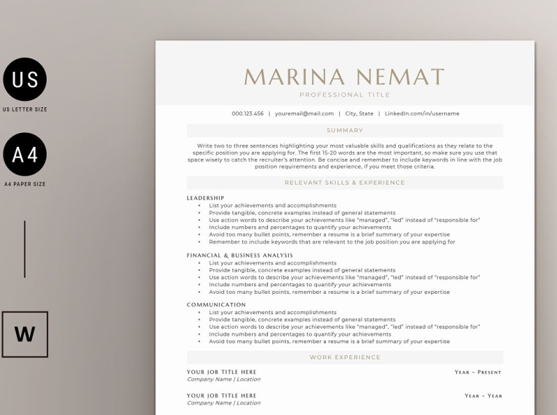 Functional Resume & Cover Letter coverletter creative design cv template design illustration professional resume resume resume template ui