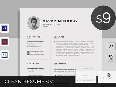 Clean Resume/CV | Cover Letter Template