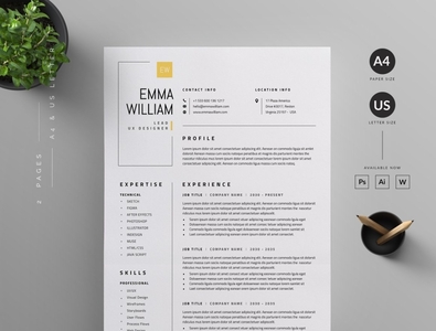 Resume/CV by Professional Template | Creative Graphic Design And More ...