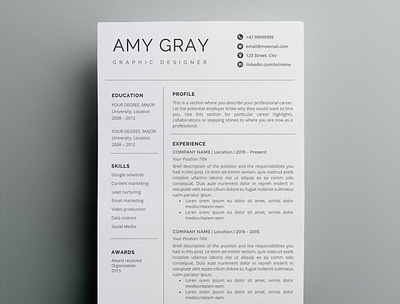 Professional resume template / CV coverletter creative design cv template design illustration logo professional resume resume resume template