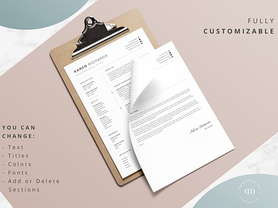 One Page Resume Template coverletter creative design cv template design illustration logo professional resume resume resume template ui