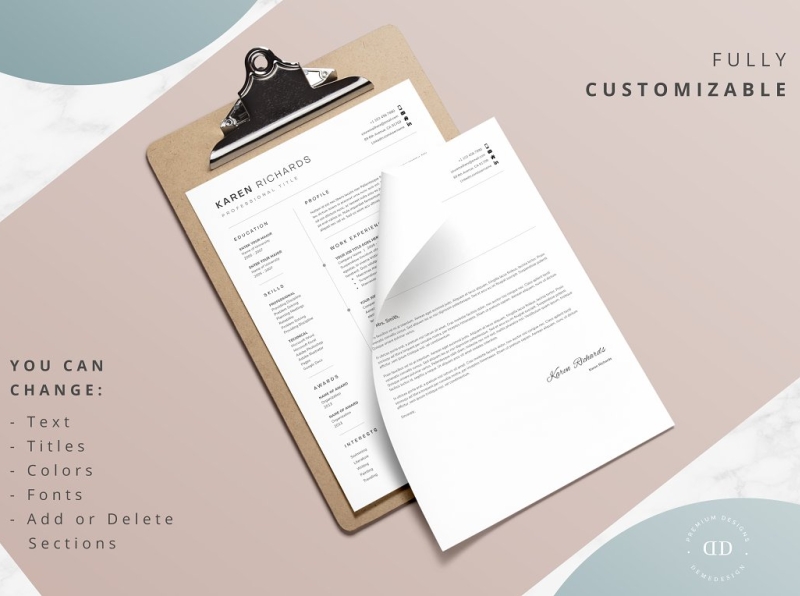 One Page Resume Template by Professional Template | Creative Graphic ...