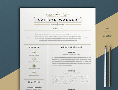Resume Template | Caytlyn coverletter creative design cv template professional resume resume resume template