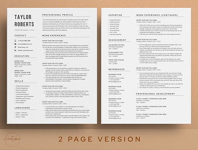 Clean Modern Executive Resume Template 2022, CV Template coverletter creative design cv template illustration professional resume resume resume template
