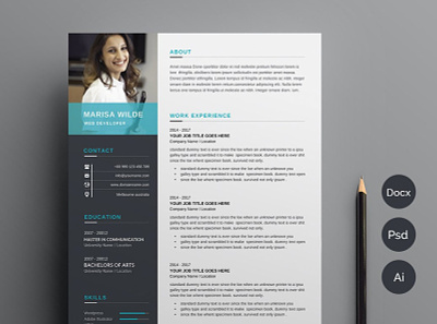 Resume/CV clean resume curriculum vitae cv design diy resume elegant resume photoshop resume printable resume resume template resumecv template word resume