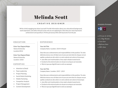 Resume Template Word And Indesign By Professional Template 