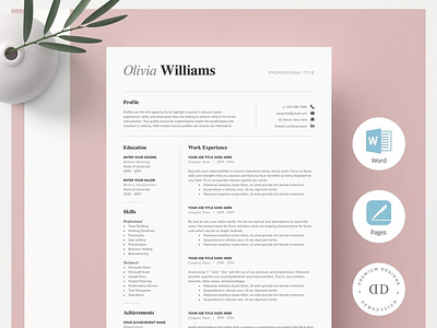 ONE Page Resume Template Kit coverletter creative design cv template graphic design illustration professional resume resume resume template