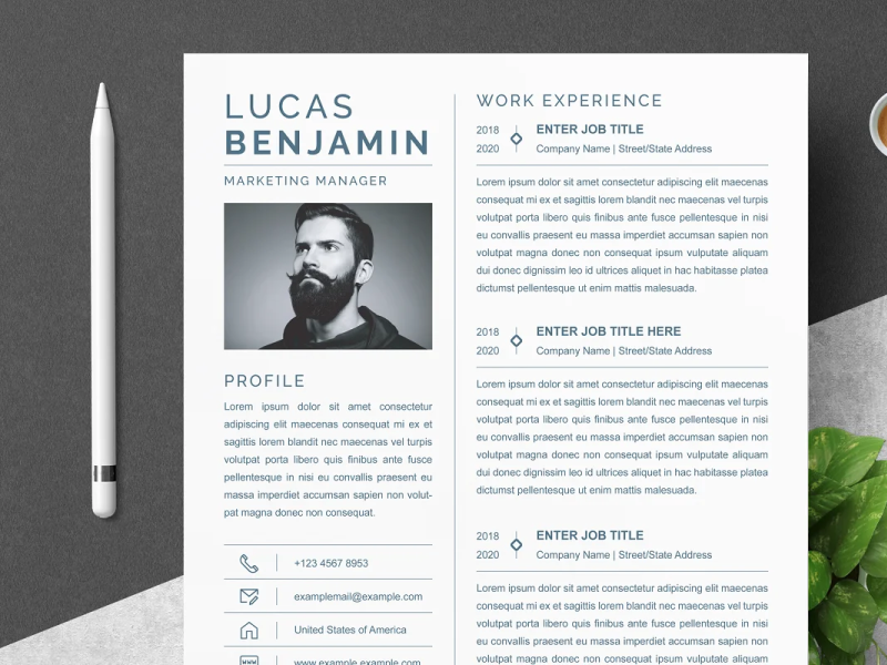 Clean Modern Executive Resume | CV by Professional Template | Creative ...