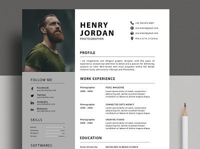 Clean Resume/CV | Download Now animation coverletter creative design graphic design logo motion graphics professional resume resume resume template