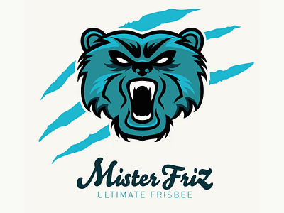 Ultimate frisbee team - mascot design bear frisbee mascot sport ultimate