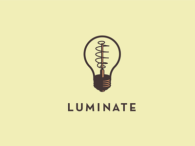 Luminate bulb concept filament icon idea illustration light lightbulb lighting lights logo luminous retro spark