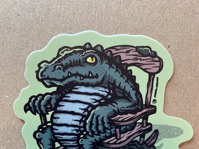 Clyde the Croc Sticker alligator ancient animal bayou croc crocodile dinosaur gator louisiana mascot monster reptile reptilian snake snakeyes sticker stickerdesign stickermule swamp swampthing