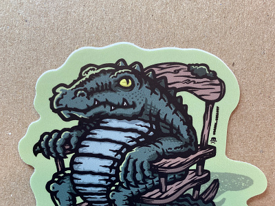 Clyde the Croc Sticker alligator ancient animal bayou croc crocodile dinosaur gator louisiana mascot monster reptile reptilian snake snakeyes sticker stickerdesign stickermule swamp swampthing