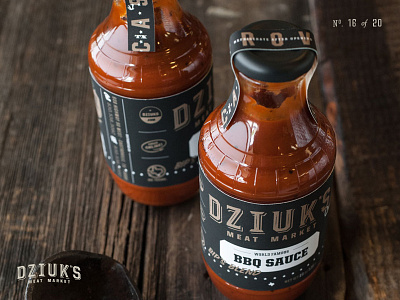 Dziuks BBQ Sauce bbq bottle grill label marinade packaging sauce seasoning