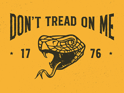 Don't Tread On Me 1776 anaconda fang fangs history illustration justice liberty lockup motto rattler rattlesnake reptile slogan snake tread typography viper